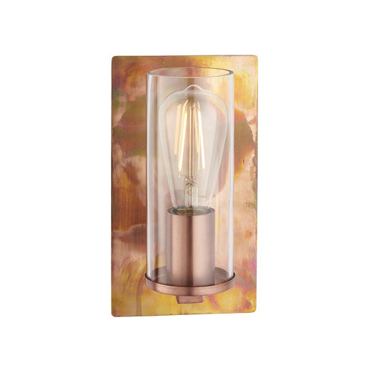 Copper Patina & Clear Glass Wall Light - ID 11111