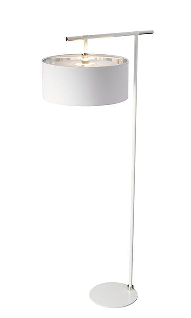 Balance Floor Lamp White and Polished Nickel