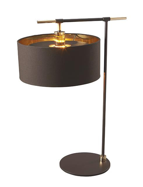 Balance Table Lamp Brown and Polished Brass