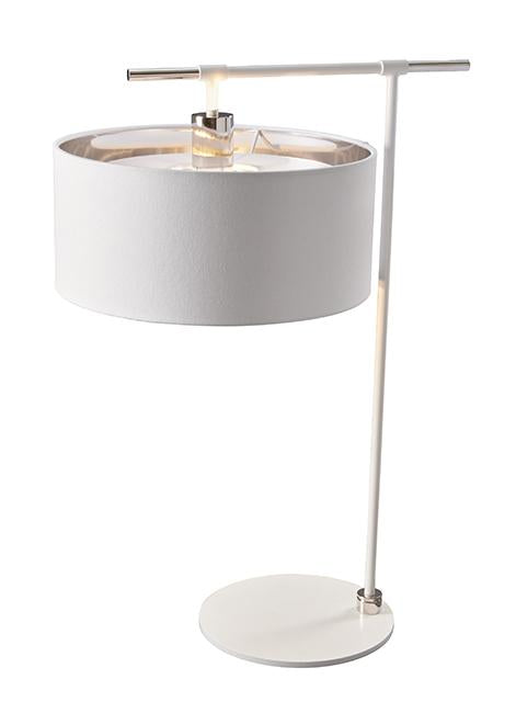 Balance Table Lamp White and Polished Nickel