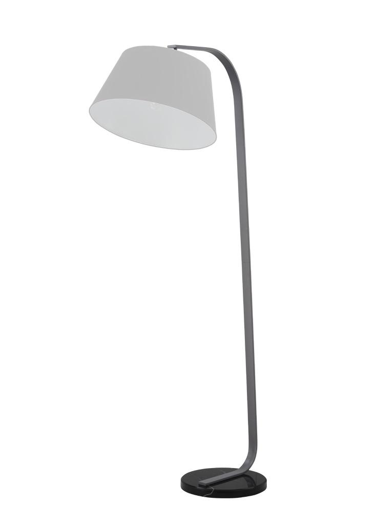 Banavie Grey Finish Standard Lamp With Black Marble Base & Grey Shade - ID 8527