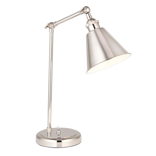 Bright Nickel Plated Adjustable Table Lamp - ID 11693
