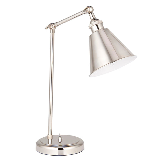 Bright Nickel Plated Adjustable Table Lamp - ID 11693