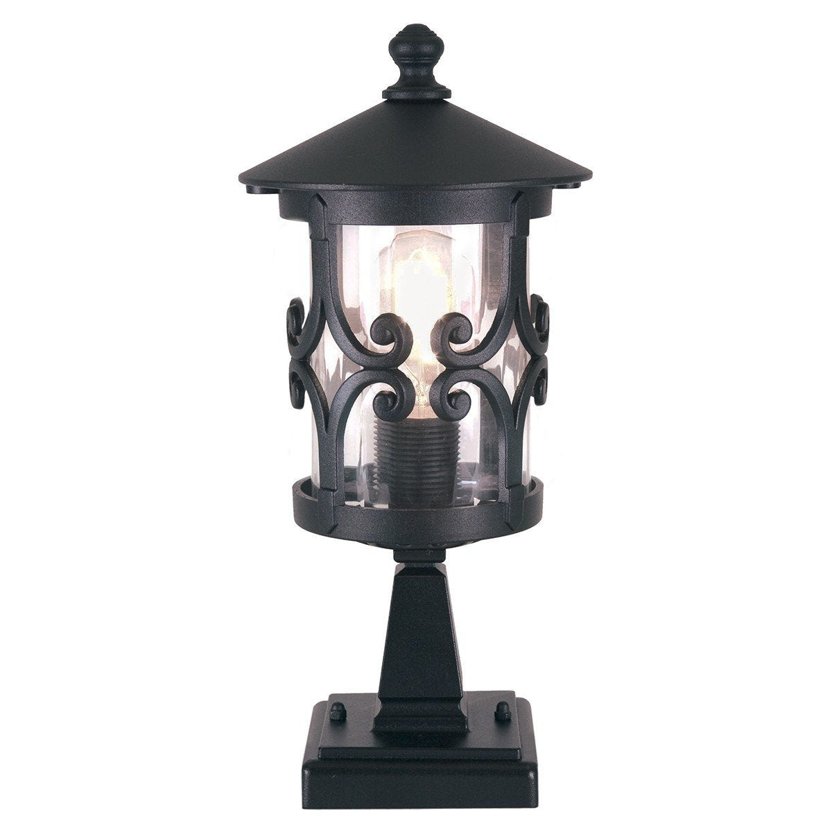 Hereford Pedestal Lantern Black - London Lighting - 1