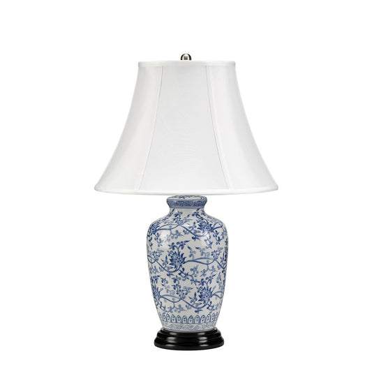 Barnehurst Blue Jar Table Lamp c/w Shade - ID 8349