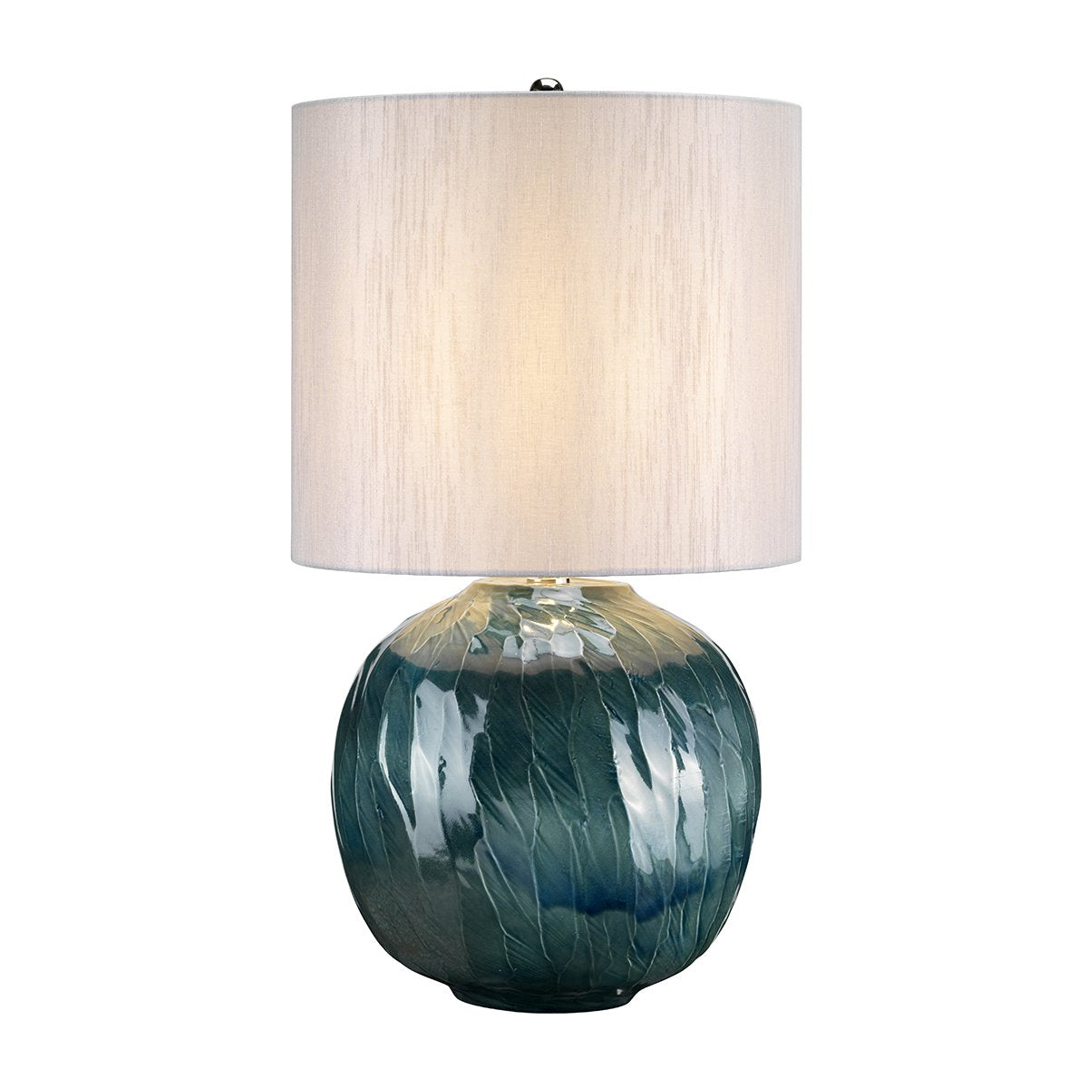 Brixton Globe Blue Table Lamp c/w Shade - ID 8356