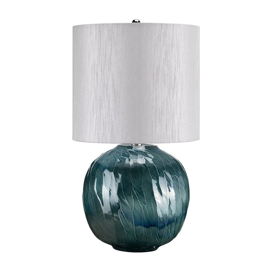 Brixton Globe Blue Table Lamp c/w Shade - ID 8356