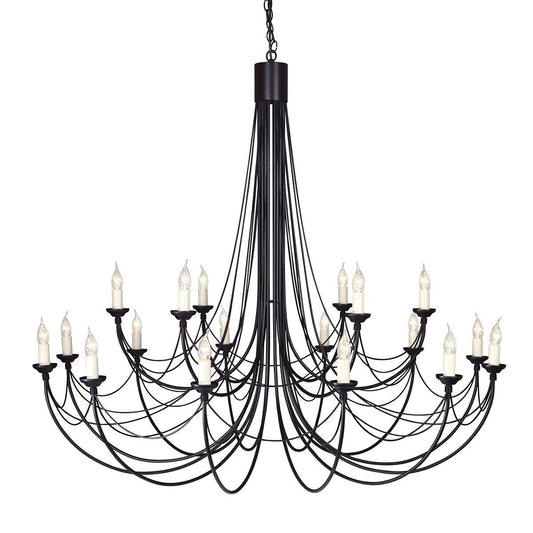 Carisbrooke 18 Arm Chandelier Black - London Lighting - 1