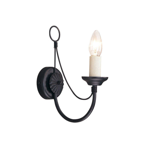 Carisbrooke 1 Arm Wall Light Black - London Lighting - 1
