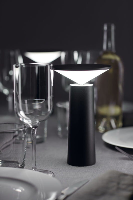 Halley Pivoting Rechargeable Table Lamp In Black - ID 9152