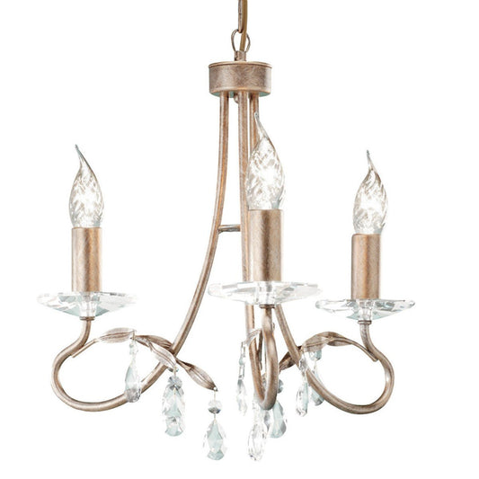 Christina 3 Arm Chandelier Silver/Gold - London Lighting - 1