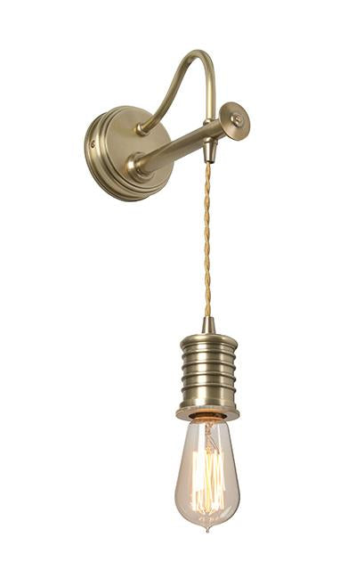 Single Aged Brass Wall Light