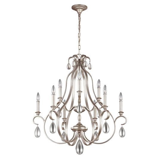 DeWitt Nine Light Sunrise Silver Chandelier