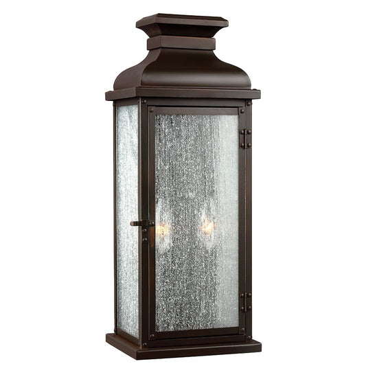 Medium Two Light Dark Aged Copper Wall Lantern
