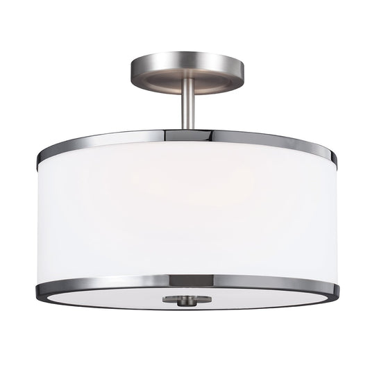 Satin Nickel Semi Flush Light
