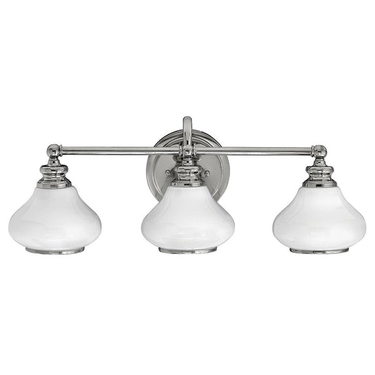 Ainsley Three Light Polished Chrome Bathroom Wall Light