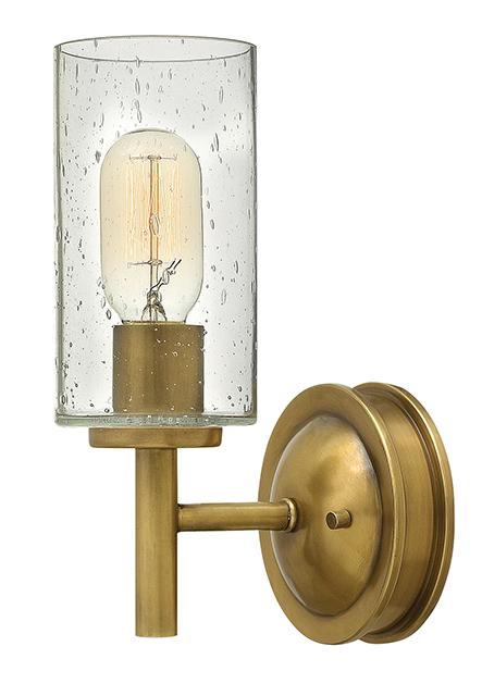 One Light Heritage Brass Wall Light