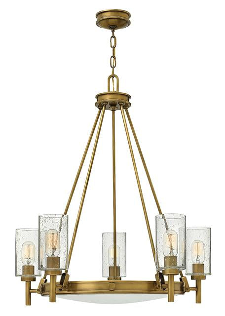 Five Light Heritage Brass Chandelier