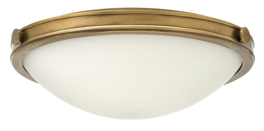Three Light Heritage Brass Large Flush Mount Ceiling Light