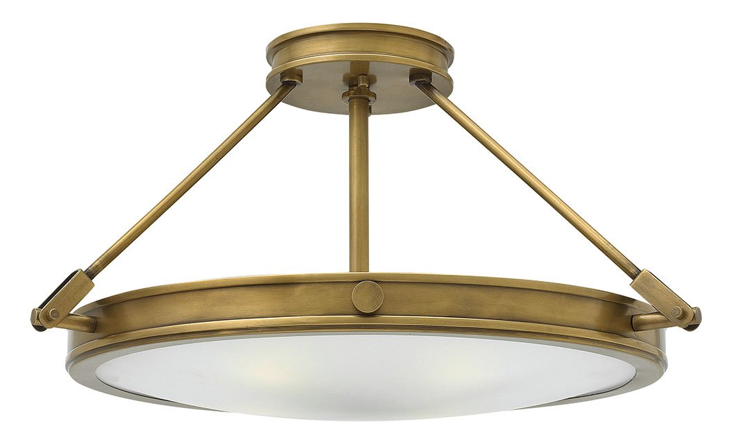 Four Light Heritage Brass Large Semi-Flush Mount Ceiling Light