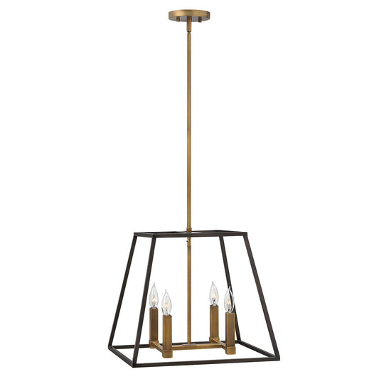 Four Light Bronze Chandelier