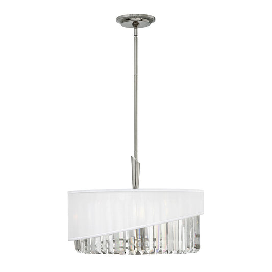 Three Light Polished Nickel Pendant Light