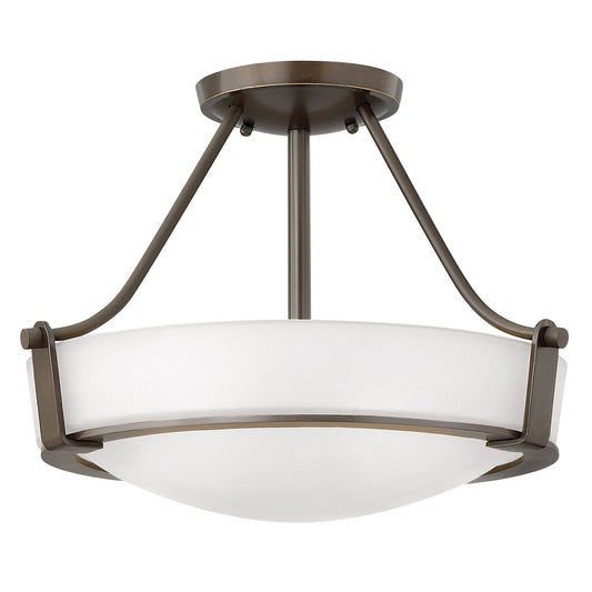 Semi Flush Three Light Olde Bronze