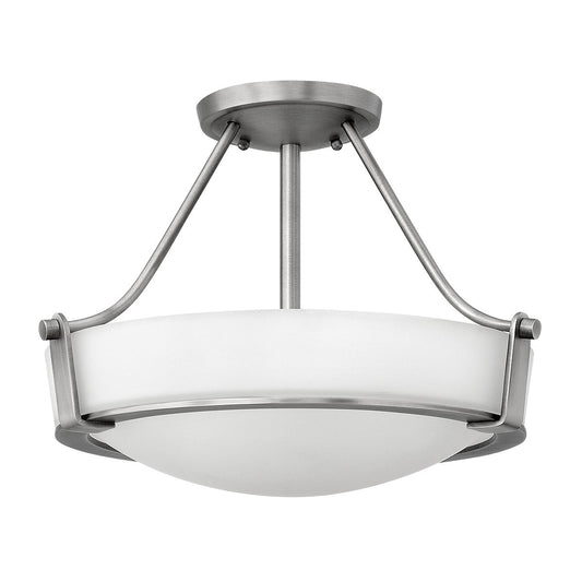 Semi Flush Three Light Antique Nickel