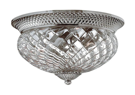 Plantation 3 Lamp Large Flush Polished Antique Nickel - London Lighting - 1