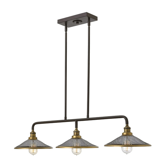 Rigby Three Light Buckeye Bronze Island Chandelier