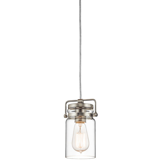 Brinley One Light Brushed Nickel Mini Pendant Light
