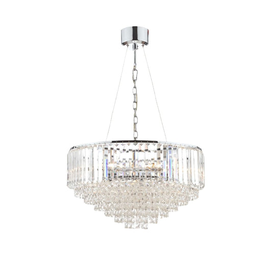 Laura Ashley Polished Chrome Crystal Chandelier (Large) - ID 12156