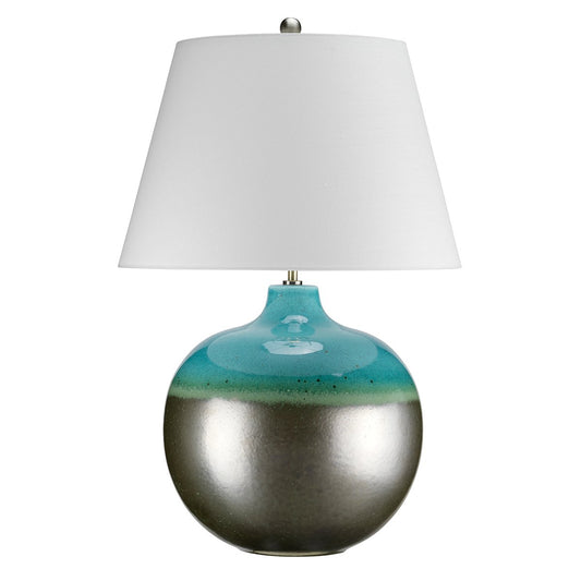 Lampton Large Turquoise Table Lamp c/w Shade - ID 8374