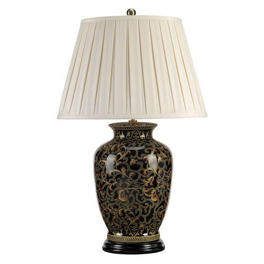 Mottingham Gold/Black Large Table Lamp c/w shade - ID 8381