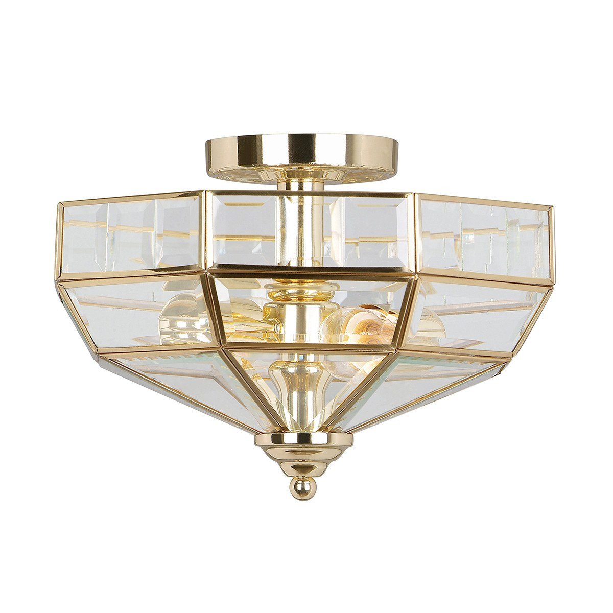 Hampton Hill Semi-Flush Ceiling Light Polished Brass - ID 5153