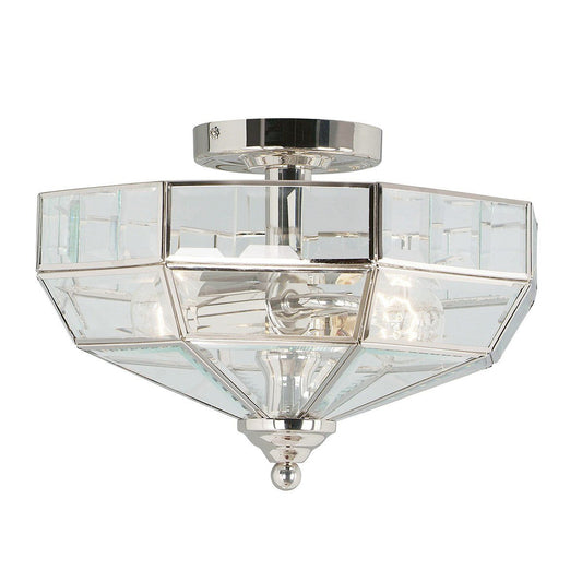 Hampton Hill Semi-Flush Ceiling Light Polished Nickel - ID 5031