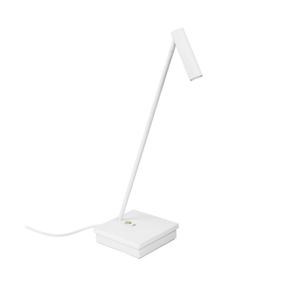 ELA White & Brass Elegant Directional Table Light With Wireless Device Charge - ID 10745
