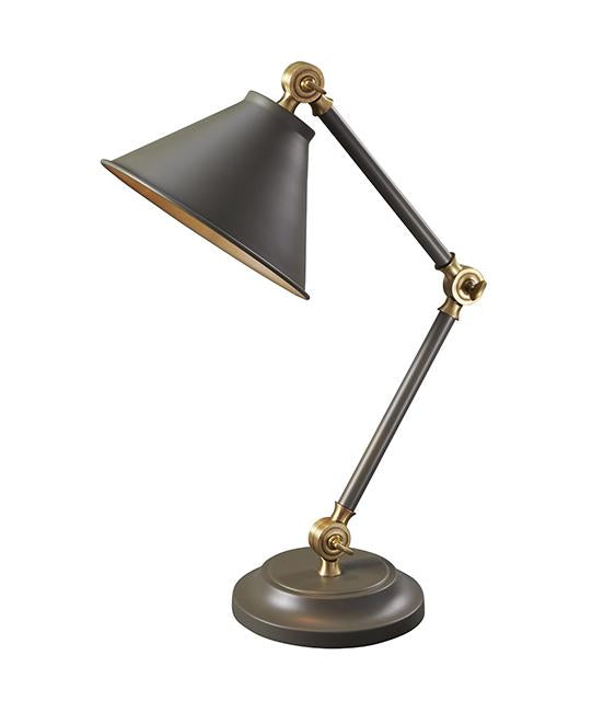 Dark Grey and Aged Brass Mini Table Lamp