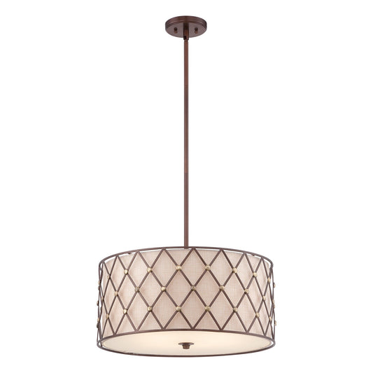 Quoizel Brown Lattice Large Pendant Light - London Lighting - 1