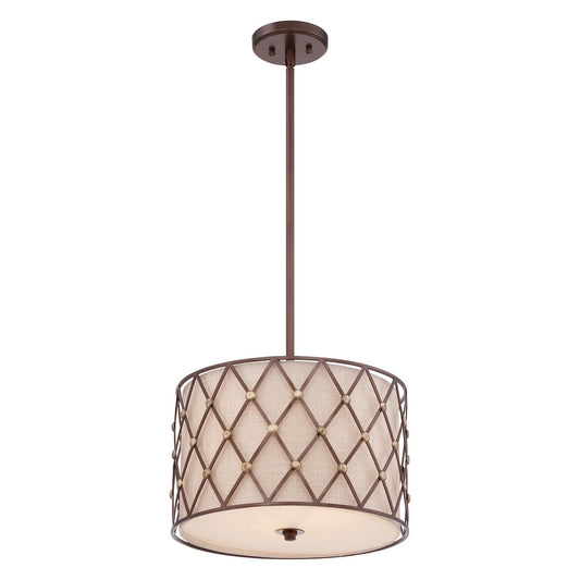 Quoizel Brown Lattice Medium Pendant Light - London Lighting - 1