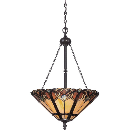 Three Light Vintage Bronze Pendant Light