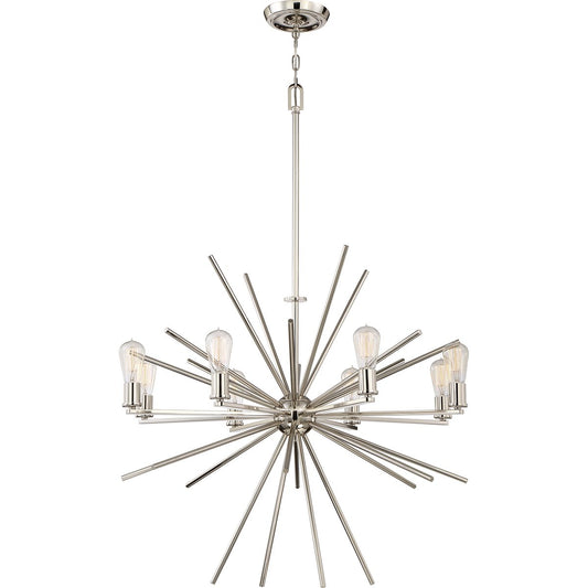 Eight Light Silver Chandelier