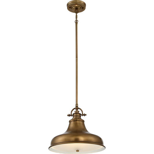 Single Pendant Weathered Brass Light