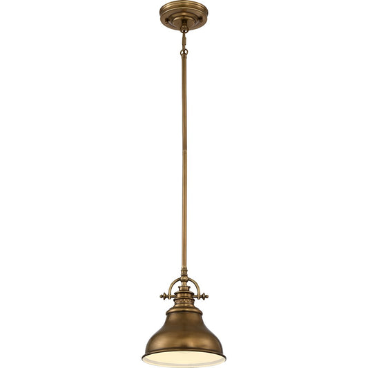 Single Weathered Brass Mini Pendant Light