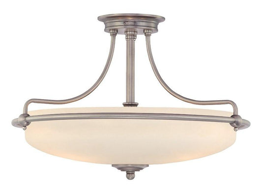 Griffin Large Semi-Flush Light in Antique Nickel - London Lighting - 1