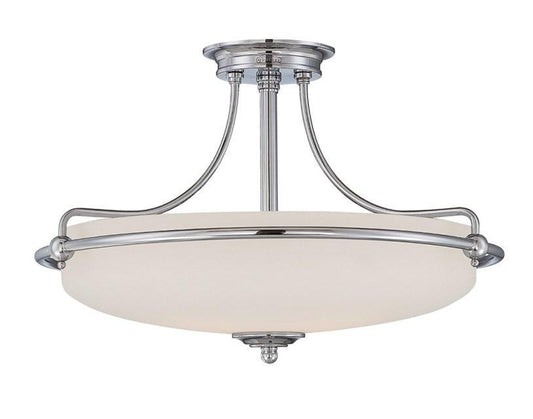 Griffin Large Semi-Flush Light in Chrome - London Lighting - 1
