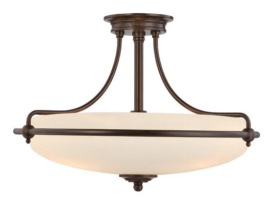 Griffin Large Semi-Flush Light Bronze - London Lighting - 1