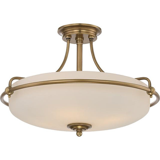 Four Light Weathered Brass Semi-Flush Mount