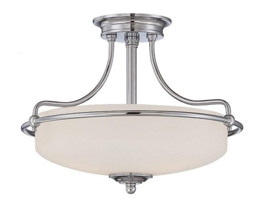 Griffin Small Semi-Flush Light in Chrome - London Lighting - 1