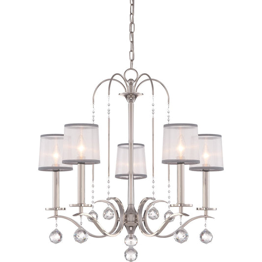 Whitney Five Light Imperial Silver Chandelier